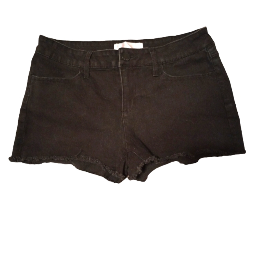New No Boundaries Black Distressed Denim Short Shorts